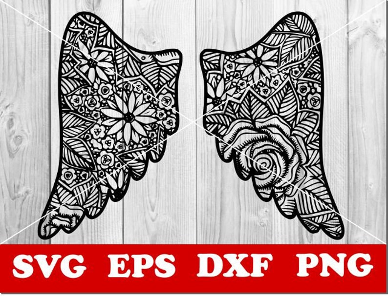 Download Wings svg Wings Mandala Svg Wings Zentangle SVG Mandala | Etsy