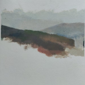 Land of Israel landscape Oil sketch painting Oil on paper Israeli art Israeli artist Jewish art  Judea and Samaria Judaica  Jewish gift