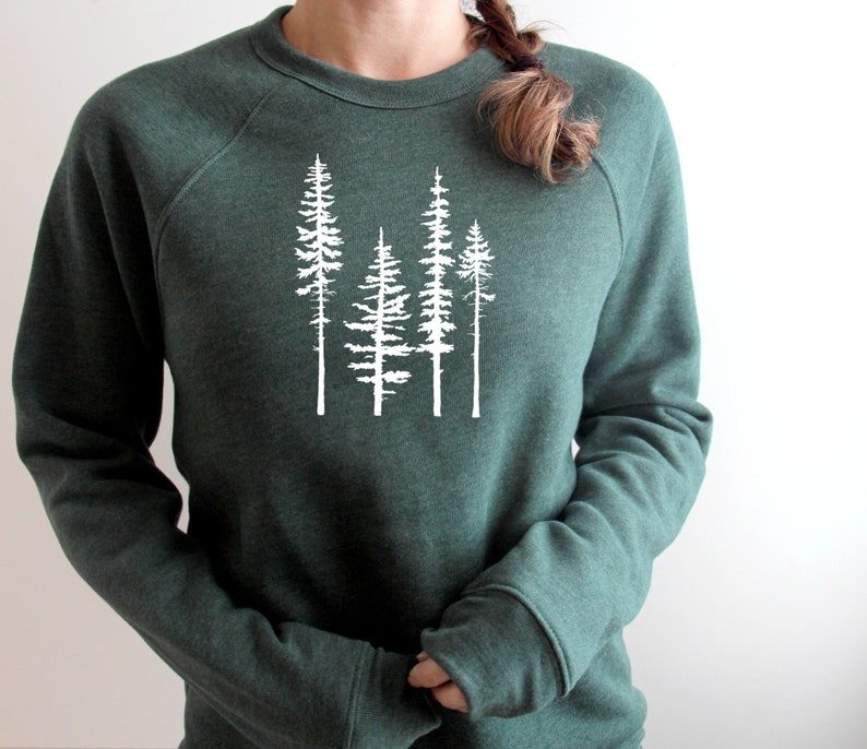 Bella Canvas Sweatshirt Nature Sweatshirts For Women Pine Etsy France