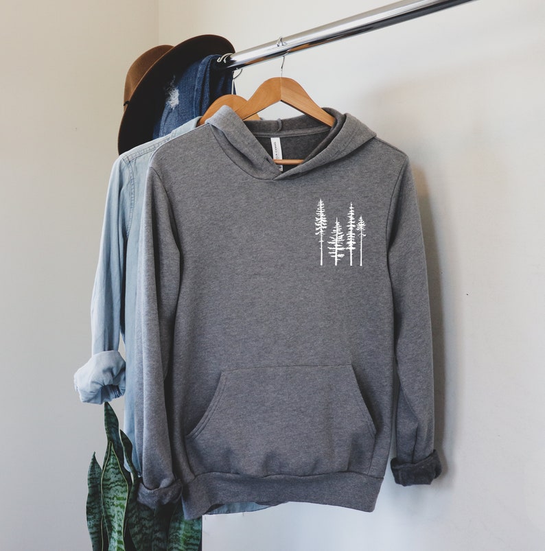 Pine Tree Sweatshirt Graphic Hooded Sweatshirt For Women Etsy