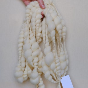 Fil filé à la main blanc naturel en spirale de coquillage par incréments de 5 yards non teint SUR COMMANDE image 9
