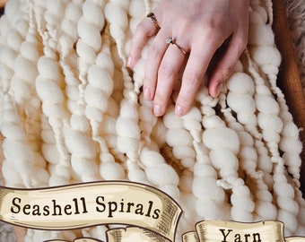 Seashell spiraal natuurlijk wit handgesponnen garen stappen van 5 Yard *Ongeverfd* - MADE TO ORDER
