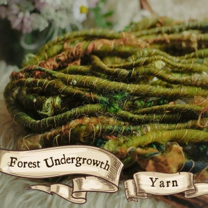 Forest Undergrowth Core Spun Art Yarn, Sold in 10 Yard Increments & Made to Order