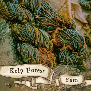 Oceanic Kelp Forest Worsted/Bulky Art Yarn, Sold in 25 Yard Increments & Made to Order
