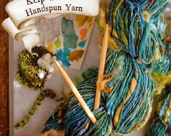 Oceanic Kelp Forest Worsted/Bulky Art Yarn, Sold in 25 Yard Increments & Made to Order