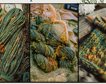 Oceanic Kelp Forest Worsted/Bulky Art Yarn, Sold in 25 Yard Increments & Made to Order