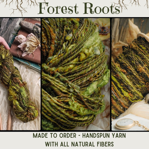 Forest Roots Worsted/Aran Bulky Art Yarn, Sold in 25 Yard Increments & Made to Order