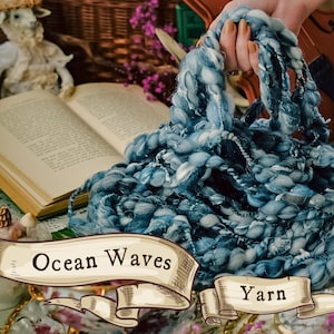 Oceanic Waves Thick and Thin Art Yarn, Sold in 5 Yard Increments & Made to Order