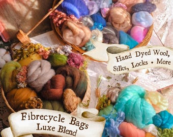Natural Dyed Wool Fiber Grab Bag: Textured Fibers for Art Batts, Felting, Crafts