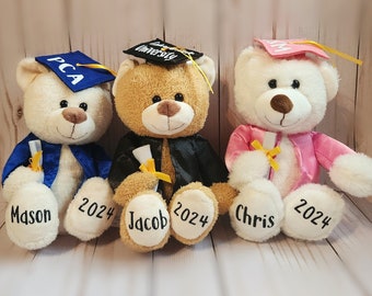 Custom Graduation Bear, Graduation 2024, Graduation Gifts, Graduation Keepsake, Gifts for Grads, Preschool Graduation, Grad Bear, Pre-k Grad