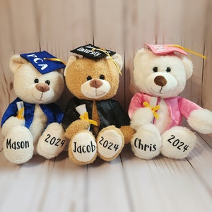 Custom Graduation Bear, Graduation 2024, Graduation Gifts, Graduation Keepsake, Gifts for Grads, Preschool Graduation, Grad Bear, Pre-k Grad