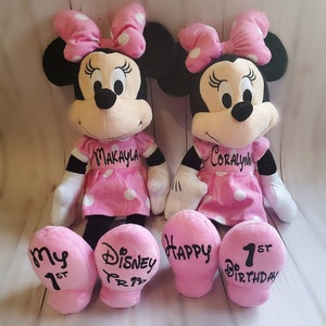 Custom Minnie Plush, First Disney Trip, Happy Birthday Minnie, Minnie Party, Gifts for girls, Disney Gifts, Birthday Minnie, Minnie Gifts