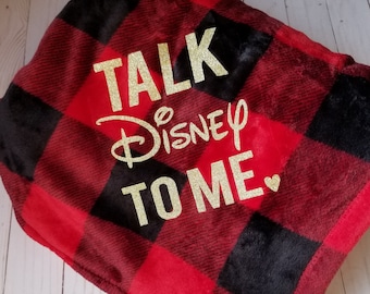 Talk Disney to Me, Supersoft Blanket, Disney Bedroom, Disney Christmas Gifts, buffalo plaid blanket, unique disney gifts, Disney Home Decor