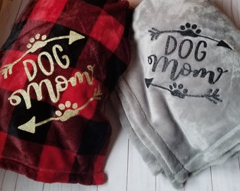 Dog Mom Supersoft Blanket, Dog home decor, gifts for dog lovers, dog mama, gifts for women, dog home decor, unique dog gift, mothers day