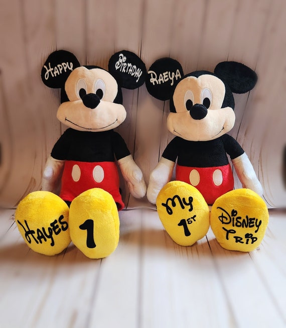 Custom Mickey Plush, 1st Disney Trip, Birthday Mickey Mouse