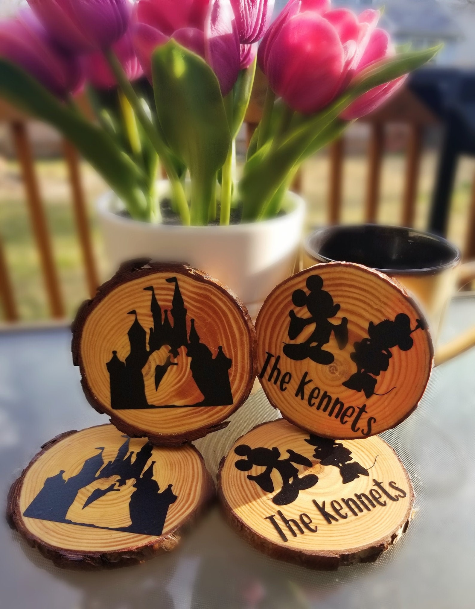 Disney Coasters Personalized Disney Disney home decor Etsy
