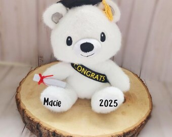 Personalized 2025 Graduation Bear - Custom Photo & Name Stuffed Animal, 10 Inch Grad Gift For Her/Him