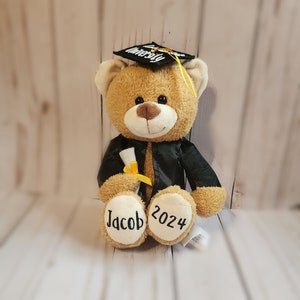 Custom Graduation Bear, Graduation 2024, Graduation Gifts, Graduation Keepsake, Gifts for Grads, Preschool Graduation, Grad Bear, Pre-k Grad Black