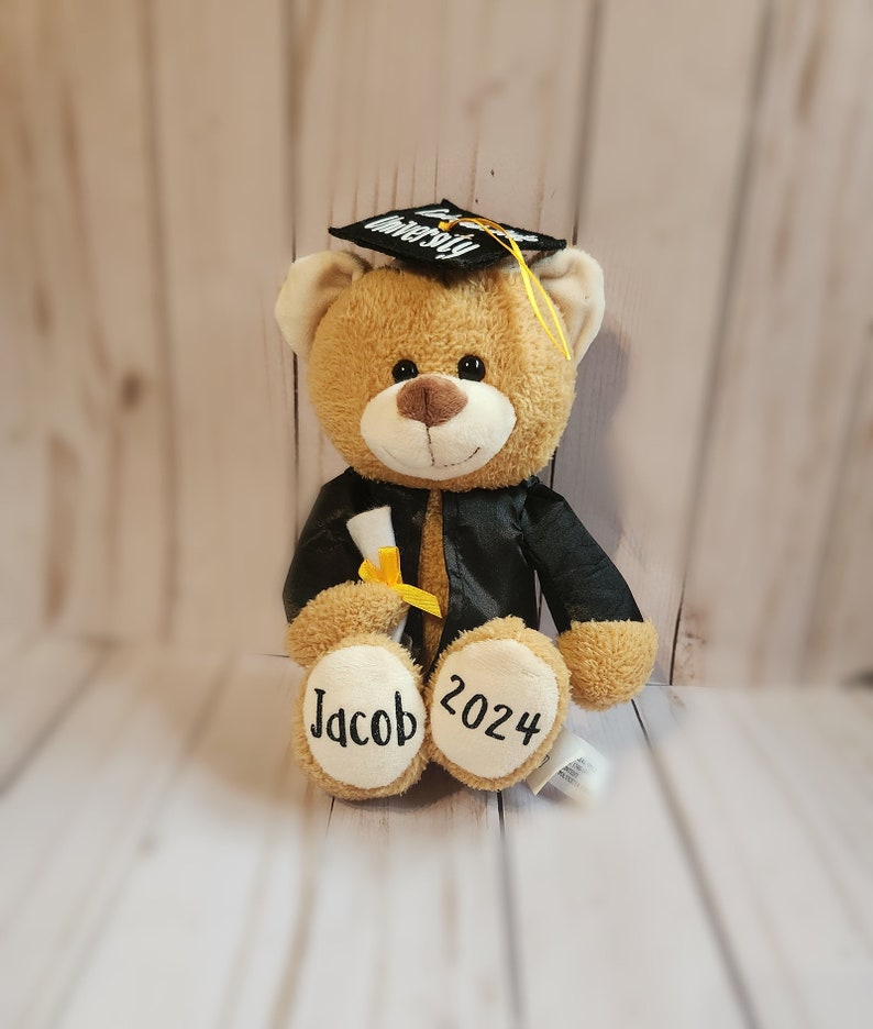 Custom Graduation Bear, Graduation 2024, Graduation Gifts, Graduation Keepsake, Gifts for Grads, Preschool Graduation, Grad Bear, Pre-k Grad Black