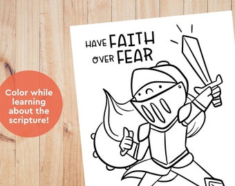 Faith Over Fear Printable, Bible for Kids, Sunday School