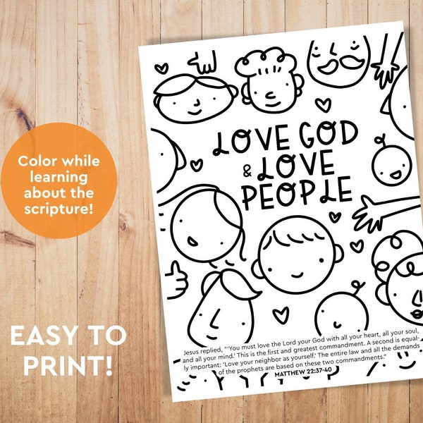 Love God Love People Printable, Bible for Kids, Sunday School