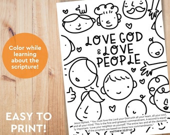 Love God Love People Printable, Bible for Kids, Sunday School