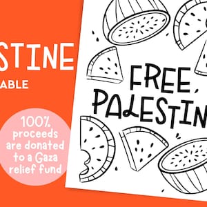 Support Palestine, Cease Fire, Free Gaza Coloring Page, Printable