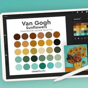 Van Gogh Sunflowers, Procreate Color Palette