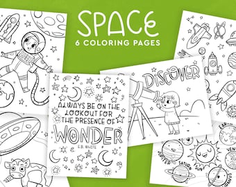 Kleurplaten Space, kleurplaten voor kinderen