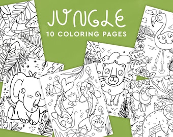 Jungle Coloring Pages, Coloring for Kids, Printable