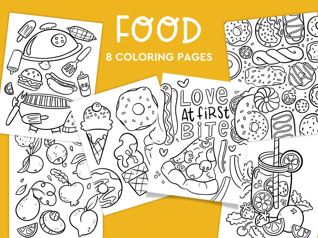 Food Coloring Pages Coloring for Kids Printable Etsy