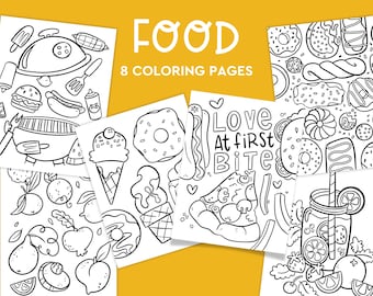 Food Coloring Pages, Coloring for Kids, Printable
