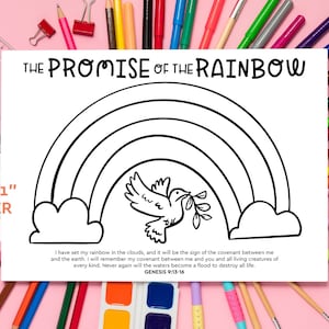 Rainbow Noah's Ark Printable, Bible for Kids, Sunday School - Etsy