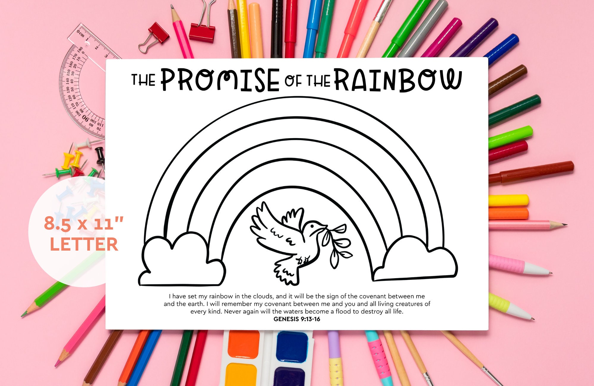 Rainbow Noah's Ark Printable Bible for Kids Sunday - Etsy