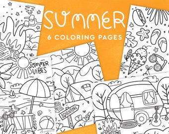 Zomerkleurplaten, kleurplaten voor kinderen, afdrukbaar