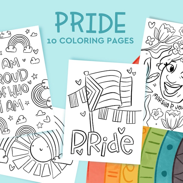 Pride LGBTQIA+ Coloring Pages, Coloring for Kids, Printable