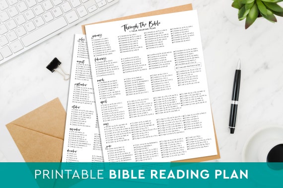 Bible One Year Reading Plan 8.5x11 Printable Instant | Etsy
