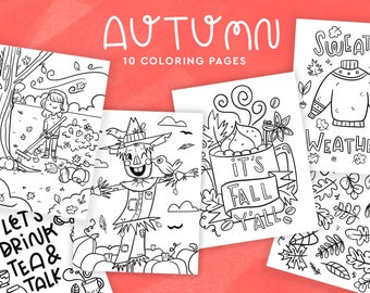 Autumn Coloring Pages, Coloring for Kids, Printable
