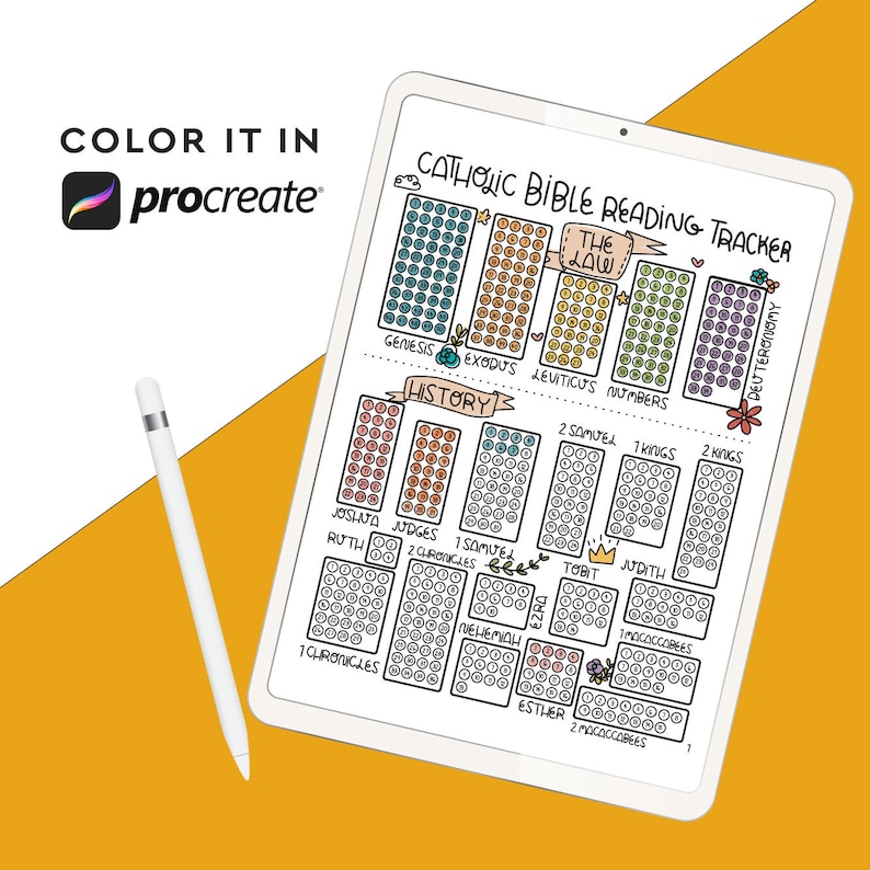 Catholic Bible Reading Tracker Coloring Page (Printable PDF) image 2