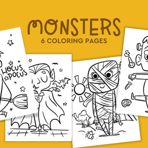 Páginas para colorear de Halloween, colorear para niños, imprimibles