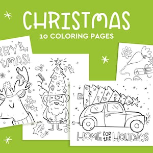 Christmas Coloring Pages, Coloring for Kids, Printable Holiday