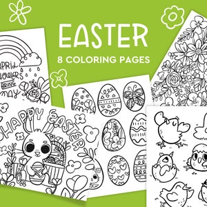 Easter Spring Coloring Pages, Coloring for Kids, Printable