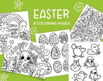 Easter Spring Coloring Pages, Coloring for Kids, Printable