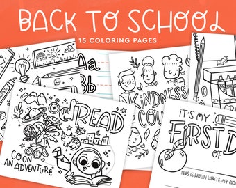 Back to School Coloring Pages, Coloring for Kids, Printable