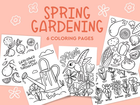Spring Gardening Coloring Pages, Coloring for Kids