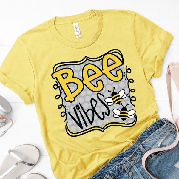 Bee vibes school mascot HTV transfer or sublimation transfer | Direct to Film transfer | DTF Transfer