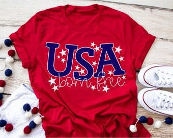 USA Born Free HTV transfer or sublimation transfer | DIY t-shirt transfer | iron on transfer iron on decal