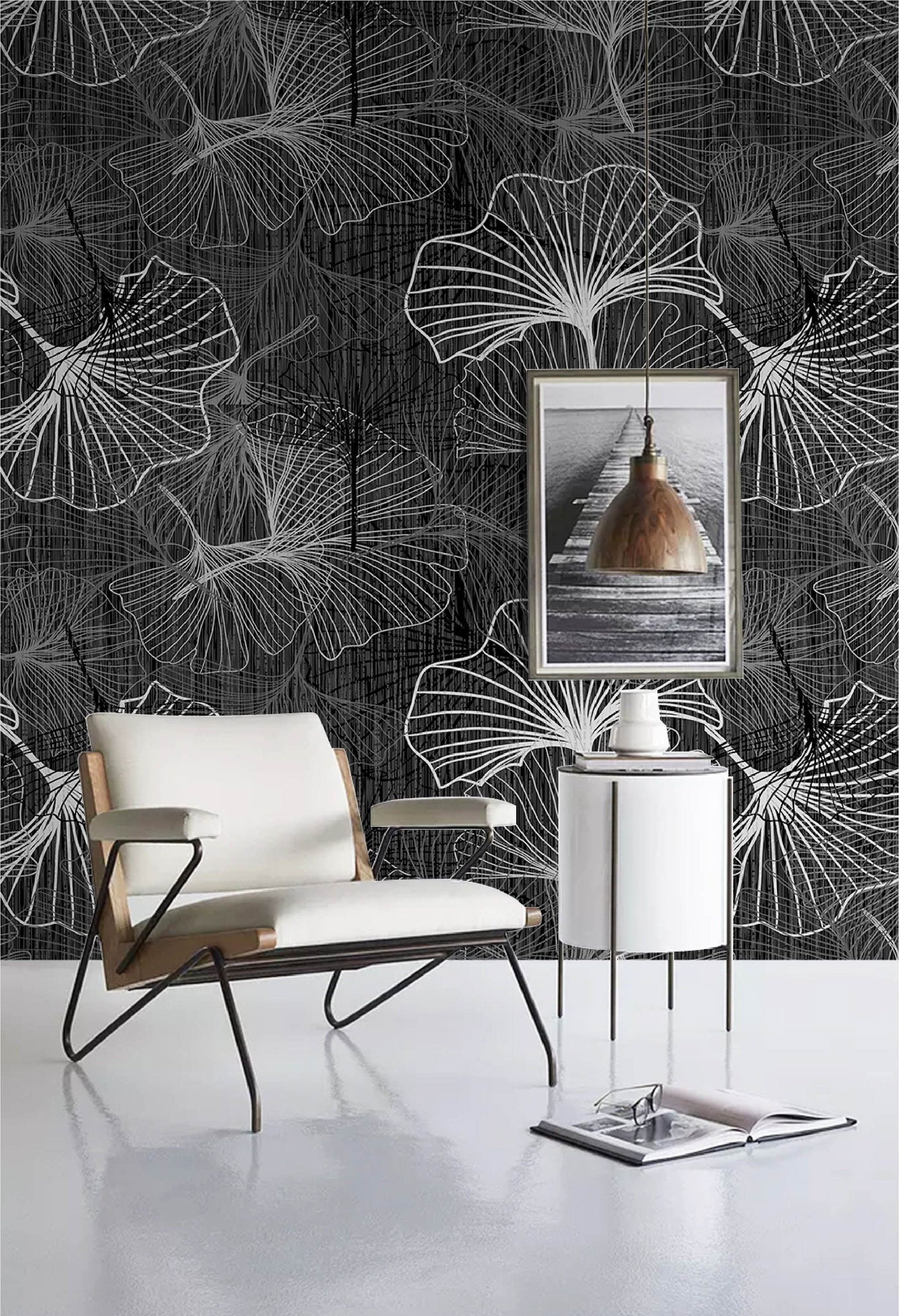 Gingko Leaf Wallpaper Peel and Stick Wallpaper Ginkgo - Etsy