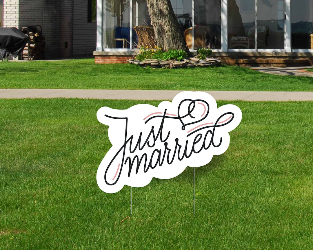 Just Married Yard Sign, Wedding Party Outdoor Decoration, Just Married