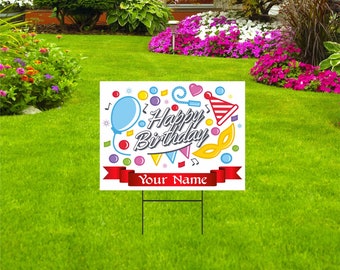 Happy Birthday Yard Signs, Outdoor Lawn Decorations, Happy Birthday Lawn Ornaments, Kids Birthday Signs, Colorful Happy Birthday 24"x18"H